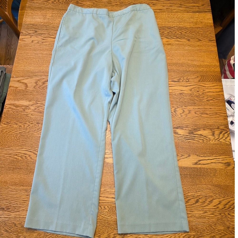 Alfred Dunner 14 Mint Green Pants Elastic Waist Casual Comfort Grandma Core‎ Y2K